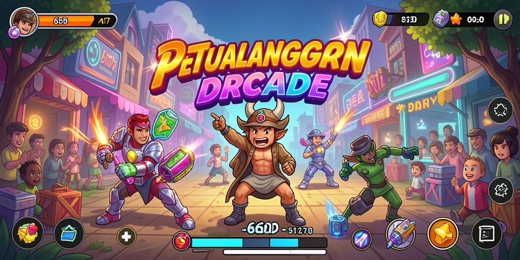 Tampilan gameplay seru dari game Arcade 66D yang menantang.