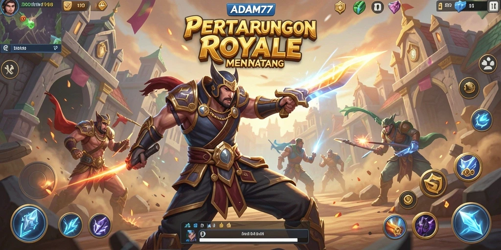 Gameplay seru ADAM77 dalam pertempuran Battle Royale.