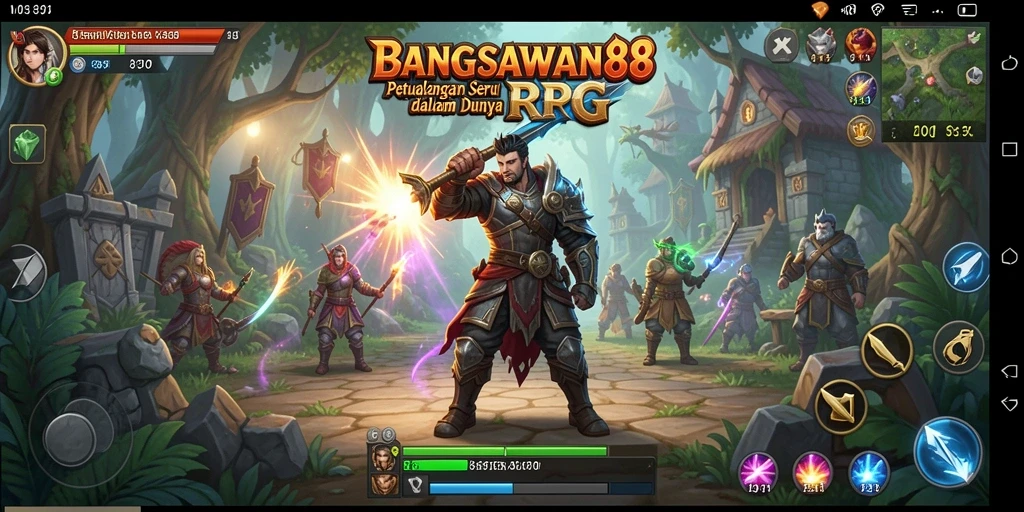 Screenshot utama BANGSAWAN88 yang menunjukkan aksi seru dalam gameplay RPG.