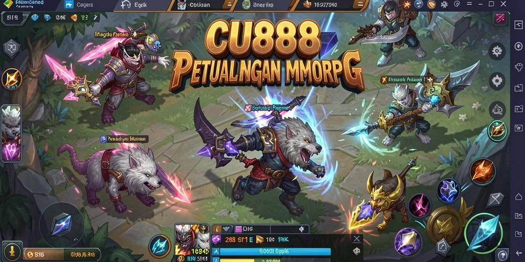Screenshot CU888 menampilkan aksi seru dalam gameplay MMORPG.