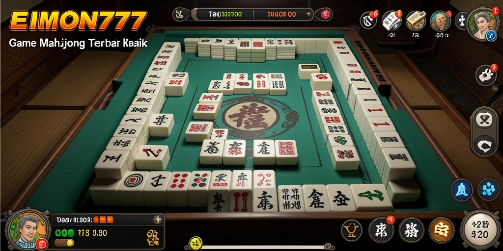 Screenshot gameplay EMON777 dengan ubin Mahjong yang menarik.