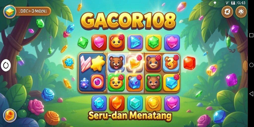 Tampilan gameplay GACOR108 yang seru dan penuh warna.