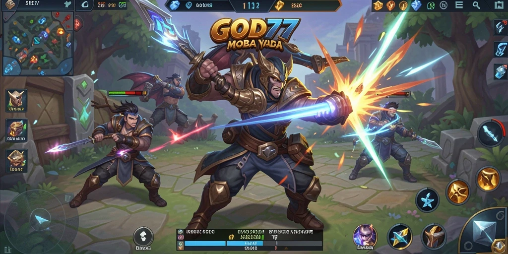 Gameplay seru dengan aksi karakter MOBA yang dinamis.