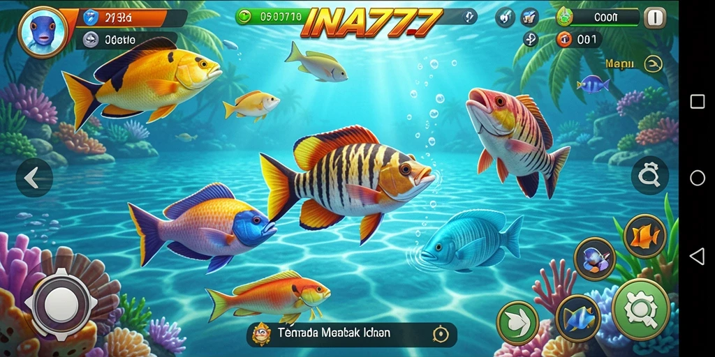 Tangkapan layar menunjukkan aksi seru dalam gameplay Tembak Ikan.