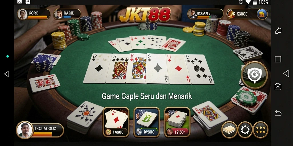 Tampilan gameplay Gaple yang seru dan interaktif di JKT88.