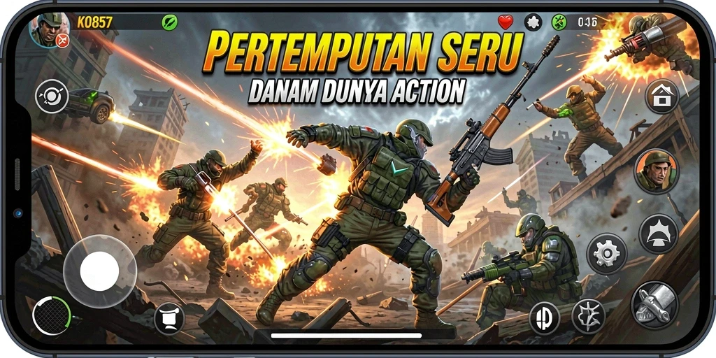 Gameplay Action yang mendebarkan di KO857.