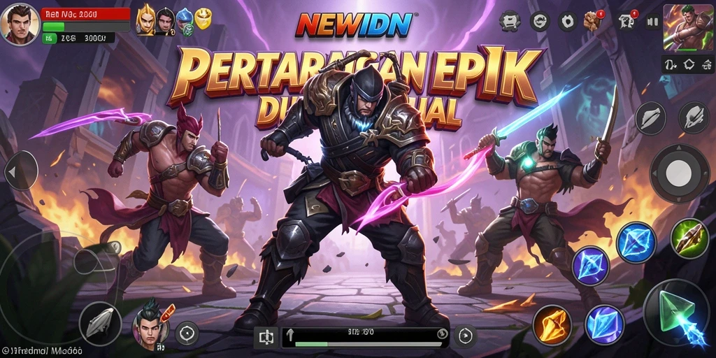 Tangkapan layar dari gameplay seru NEWIDN yang menunjukkan aksi pertarungan intens.