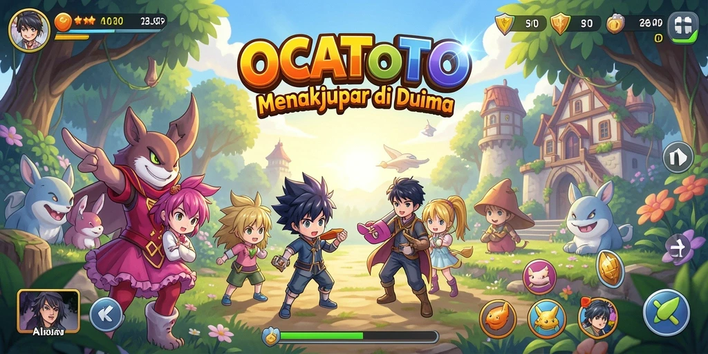 Tampilan gameplay OCATOTO yang menarik dengan elemen Anime yang kaya.