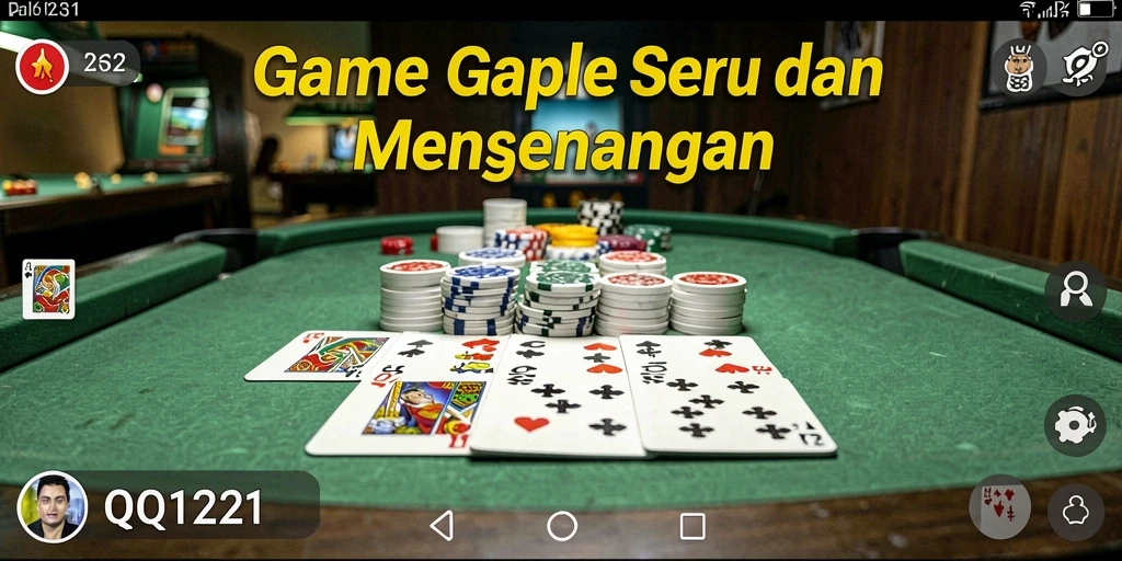 Tampilan seru gameplay Gaple di QQ1221.