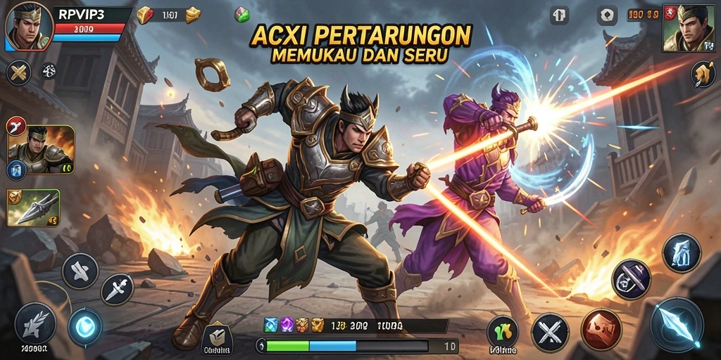 Tangkapan layar RPVIP3 menampilkan aksi pertarungan yang intens dan seru.