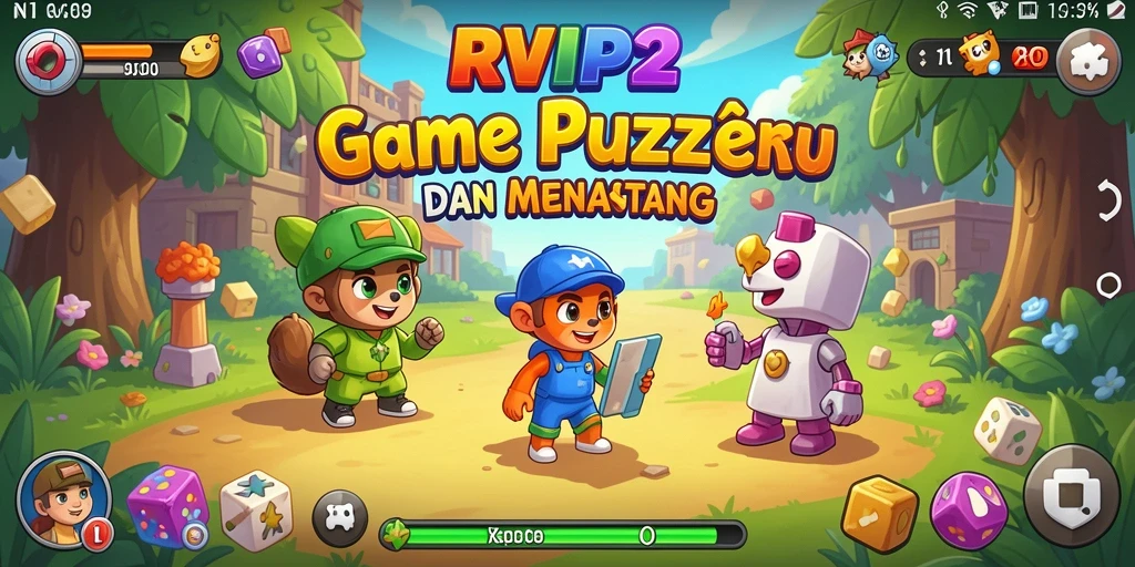 Screenshot gameplay RVIP2 menampilkan serunya menyelesaikan puzzle.