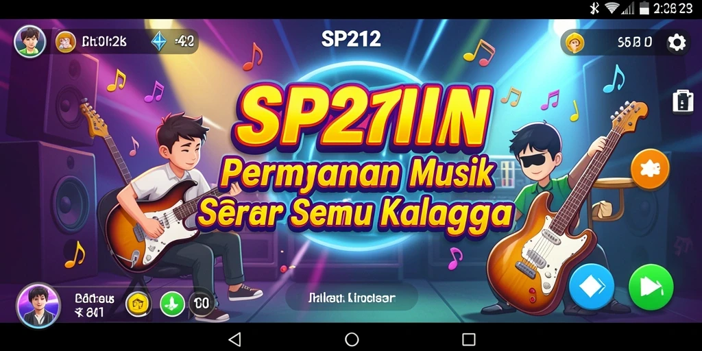 Tampilan menarik dari gameplay SP212 yang menampilkan interaksi musik.